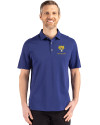 Fort Valley State Wildcats Cutter & Buck Advantage Refresh Epic Confidence Recycled Mens Tri-Blend Pique Polo Tour Blue Front Thumbnail Image