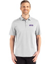 NYU Violets Cutter & Buck Advantage Refresh Epic Confidence Recycled Mens Tri-Blend Pique Polo CONCRETE Front Thumbnail Image
