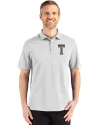 GA Tech Yellow Jackets College Vault Cutter & Buck Advantage Refresh Epic Confidence Recycled Mens Tri-Blend Pique Polo CONCRETE Front Thumbnail Image