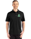 Marshall Thundering Herd College Vault Cutter & Buck Advantage Refresh Epic Confidence Recycled Mens Tri-Blend Pique Polo Black Front Thumbnail Image