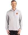 Clemson Tigers Cutter & Buck Coastline Epic Comfort Recycled Mens Quarter Zip CONCRETE Front Thumbnail Image