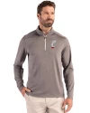 Cincinnati Bearcats Cutter & Buck Coastline Epic Comfort Recycled Mens Quarter Zip Elemental Grey Front Thumbnail Image