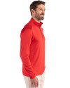 Ohio State Buckeyes - Cutter & Buck Coastline Epic Comfort Recycled Mens Quarter Zip Red Side Thumbnail Image
