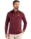 Minnesota Golden Gophers Cutter & Buck Coastline Epic Comfort Recycled Mens Quarter Zip Bordeaux Front Thumbnail Image