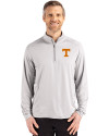 Tennessee Volunteers Cutter & Buck Coastline Epic Comfort Recycled Mens Quarter Zip CONCRETE Front Thumbnail Image