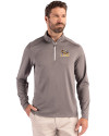 LSU Tigers Cutter & Buck Coastline Epic Comfort Recycled Mens Quarter Zip Elemental Grey Front Thumbnail Image