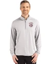 Oklahoma Sooners SEC Cutter & Buck Coastline Epic Comfort Recycled Mens Quarter Zip CONCRETE Front Thumbnail Image