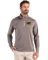 View image 7: Wisconsin-Milwaukee Panthers Cutter & Buck Coastline Recycled Double Peached Mens Quarter Zip Pullover Elemental Grey Front