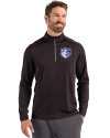 Saint Louis Billikens Cutter & Buck Coastline Epic Comfort Recycled Mens Quarter Zip Black Front Thumbnail Image