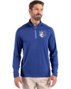 Saint Louis Billikens Cutter & Buck Coastline Epic Comfort Recycled Mens Quarter Zip Tour Blue Front Thumbnail Image