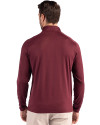 Virginia Tech Hokies Cutter & Buck Coastline Epic Comfort Recycled Mens Quarter Zip Bordeaux Back Thumbnail Image
