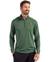 NDSU Bison Cutter & Buck Coastline Epic Comfort Recycled Mens Quarter Zip Hunter Green Front Thumbnail Image