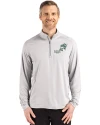NDSU Bison Vintage Cutter & Buck Coastline Epic Comfort Recycled Mens Quarter Zip CONCRETE Front Thumbnail Image
