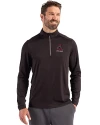 Alabama Crimson Tide College Vault Cutter & Buck Coastline Epic Comfort Recycled Mens Quarter Zip Black Front Thumbnail Image