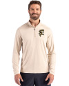 View image 10: Grambling Tigers College Vault Cutter & Buck Coastline Epic Comfort Recycled Mens Quarter Zip Wheat Front