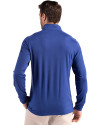 SMU Mustangs College Vault Cutter & Buck Coastline Epic Comfort Recycled Mens Quarter Zip Tour Blue Back Thumbnail Image