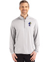 Kansas Jayhawks College Vault Cutter & Buck Coastline Epic Comfort Recycled Mens Quarter Zip CONCRETE Front Thumbnail Image