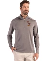 Minnesota Golden Gophers College Vault Cutter & Buck Coastline Epic Comfort Recycled Mens Quarter Zip Elemental Grey Front Thumbnail Image