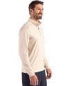 Tulane Green Wave College Vault Cutter & Buck Coastline Epic Comfort Recycled Mens Quarter Zip Wheat Side Thumbnail Image