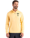 GA Tech Yellow Jackets College Vault Cutter & Buck Coastline Epic Comfort Recycled Mens Quarter Zip Desert Front Thumbnail Image