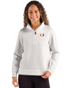 Miami Hurricanes Cutter & Buck Roam Epic Versatility Recycled Womens Quarter Zip Pullover Solitare Front Thumbnail Image