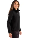 Oklahoma Sooners Alumni (Patterns BL&EG) Cutter & Buck Roam Epic Versatility Recycled Womens Quarter Zip Pullover Black Side Thumbnail Image
