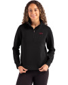 Arkansas Razorbacks Cutter & Buck Roam Epic Versatility Recycled Womens Quarter Zip Pullover Black Front Thumbnail Image