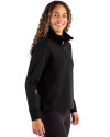 Iowa State Cyclones Cutter & Buck Roam Epic Versatility Recycled Womens Quarter Zip Pullover Black Side Thumbnail Image