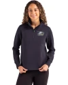 Georgia Southern Eagles Cutter & Buck Roam Epic Versatility Recycled Womens Quarter Zip Pullover Navy Blue Front Thumbnail Image