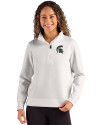 Michigan State Spartans Cutter & Buck Roam Epic Versatility Recycled Womens Quarter Zip Pullover Solitare Front Thumbnail Image