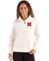 Nebraska Cornhuskers Cutter & Buck Roam Epic Versatility Recycled Womens Quarter Zip Pullover Shell Front Thumbnail Image