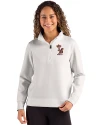 View image 7: Minnesota Golden Gophers College Vault Cutter & Buck Roam Recycled Buttery-Soft Knit Womens Quarter Zip Pullover Solitaire Front
