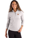 Texas Longhorns Cutter & Buck Coastline Epic Comfort Recycled Women’s Quarter Zip CONCRETE Front Thumbnail Image