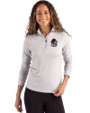 View image 4: Georgia Bulldogs Cutter & Buck Coastline Recycled Double Peached Womens Quarter Zip Pullover CONCRETE Front