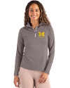 Michigan Wolverines Alumni Cutter & Buck Coastline Epic Comfort Recycled Women’s Quarter Zip Elemental Grey Front Thumbnail Image