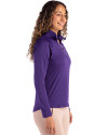 LSU Tigers Alumni Cutter & Buck Coastline Epic Comfort Recycled Women’s Quarter Zip College Purple Side Thumbnail Image