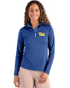 Pitt Panthers Cutter & Buck Coastline Epic Comfort Recycled Women’s Quarter Zip Tour Blue Front Thumbnail Image