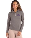TCU Horned Frogs Cutter & Buck Coastline Epic Comfort Recycled Women’s Quarter Zip Elemental Grey Front Thumbnail Image