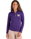 Washington Huskies Cutter & Buck Coastline Epic Comfort Recycled Women’s Quarter Zip College Purple Front Thumbnail Image