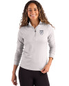 Emory Eagles Cutter & Buck Coastline Epic Comfort Recycled Women’s Quarter Zip CONCRETE Front Thumbnail Image