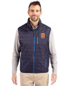 Syracuse Orange Cutter & Buck Rainier PrimaLoft® Mens Eco Insulated Full Zip Puffer Vest Dark Navy Front Thumbnail Image