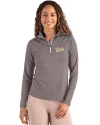 Vanderbilt Commodores College Vault Cutter & Buck Coastline Epic Comfort Recycled Women’s Quarter Zip Elemental Grey Front Thumbnail Image