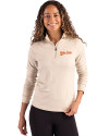 Idaho State Bengals College Vault Cutter & Buck Coastline Epic Comfort Recycled Women’s Quarter Zip Wheat Front Thumbnail Image