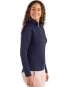 Villanova Wildcats College Vault Cutter & Buck Coastline Epic Comfort Recycled Women’s Quarter Zip Navy Blue Side Thumbnail Image