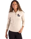 NC State Wolfpack College Vault Cutter & Buck Coastline Epic Comfort Recycled Women’s Quarter Zip Wheat Front Thumbnail Image