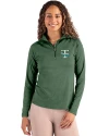 Tulane Green Wave College Vault Cutter & Buck Coastline Epic Comfort Recycled Women’s Quarter Zip Hunter Green Front Thumbnail Image