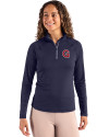 Gonzaga Bulldogs College Vault Cutter & Buck Coastline Epic Comfort Recycled Women’s Quarter Zip Navy Blue Front Thumbnail Image