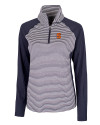Syracuse Orange Cutter & Buck Forge Tonal Stripe Stretch Half Zip Womens Top Liberty Navy Mannequin Thumbnail Image