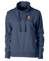 Syracuse Orange Cutter & Buck Saturday Cotton Blend Womens Funnel Neck Sweatshirt Navy Blue Heather Mannequin Thumbnail Image