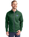 2026 Senior PGA Championship Cutter & Buck Adapt Eco Knit Hybrid Recycled Mens Full Zip Jacket Hunter Green Front Thumbnail Image